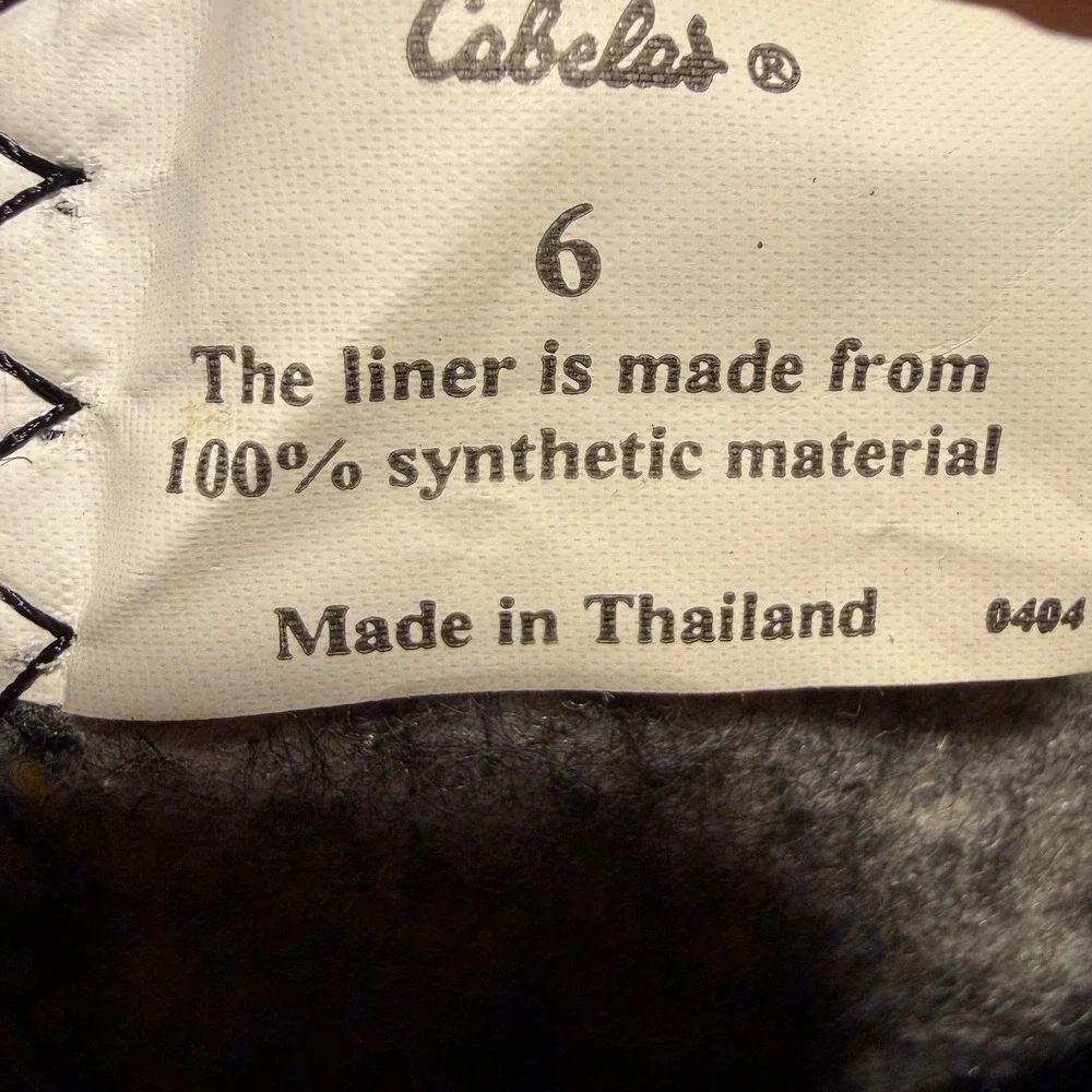 Cabelas Mens 6 Tan Suede Rubber Lace Up Insulated Snow Duck Boots 0404 Thailand‎